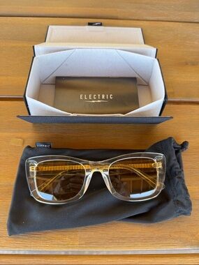 Electric Family Transparent Frame Sunglasses with Amber Lenses